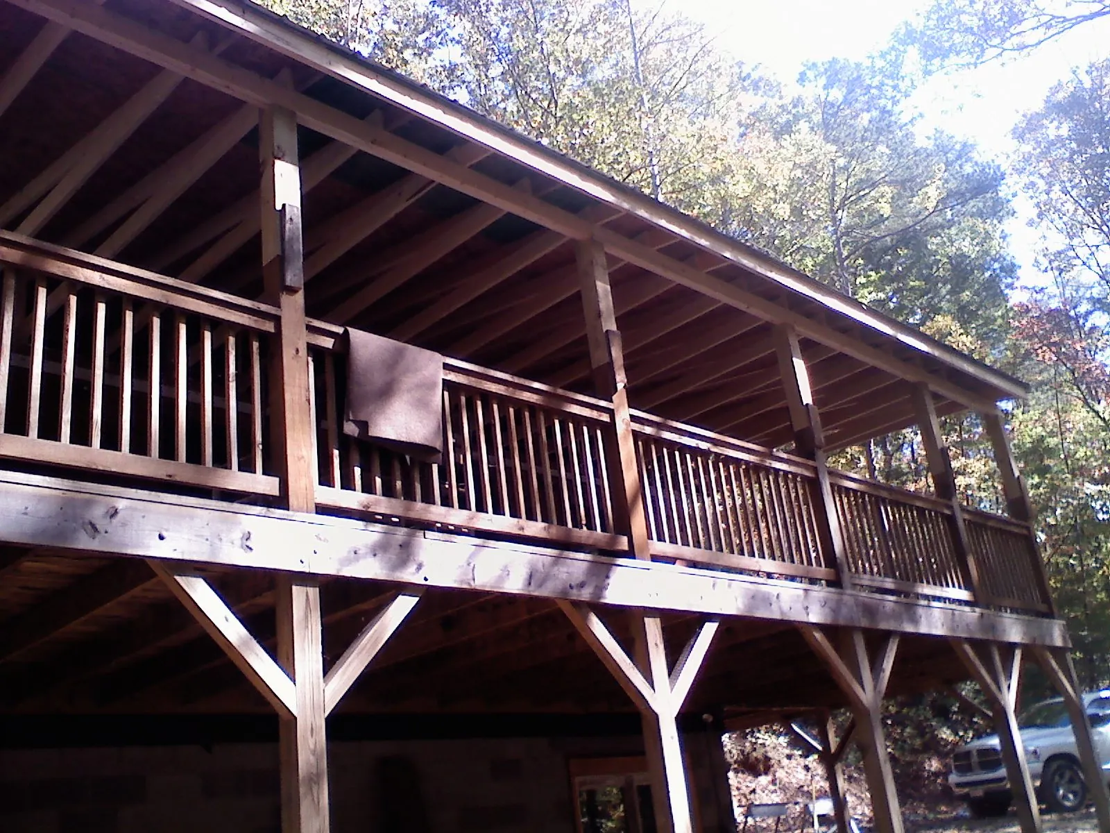 Timber framing under a new elevated porch and deck — Roof Leak Repair in Fork Union by Roofing Brothers